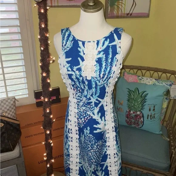 Lilly Pulitzer NWT Ember Shift Brewster Blue Good Reef 🦄 GRAIL! Size 4 - Picture 8 of 16